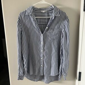 Nordstrom’s Blue and White Striped Button-Up Shirt